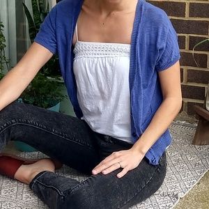 Royal Blue Button Top